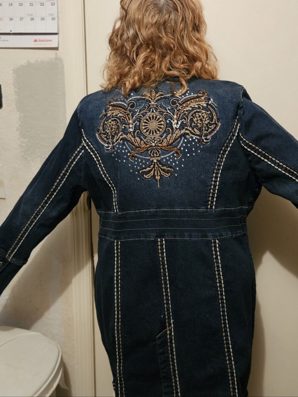 Midnight Velvet Women's Denim Trench Coat - Picture 15 of 16